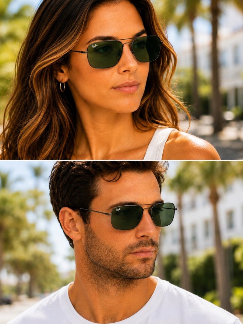 Ray-Ban RB3136 004 Caravan Sunglasses Gunmetal Frame with Green G-15 Lens